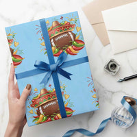 Funny Cinco De Mayo Football Wrapping Paper Roll Mexican Fiesta Party