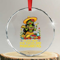 Funny Cinco De Mayo Frog Crystal Glass Ornament Just Here For Tacos And Margaritas
