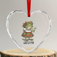 Funny Cinco De Mayo Frog Heart Crystal Glass Ornament I Have To Drink Margs