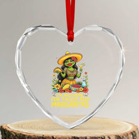 Funny Cinco De Mayo Frog Heart Crystal Glass Ornament Just Here For Tacos And Margaritas