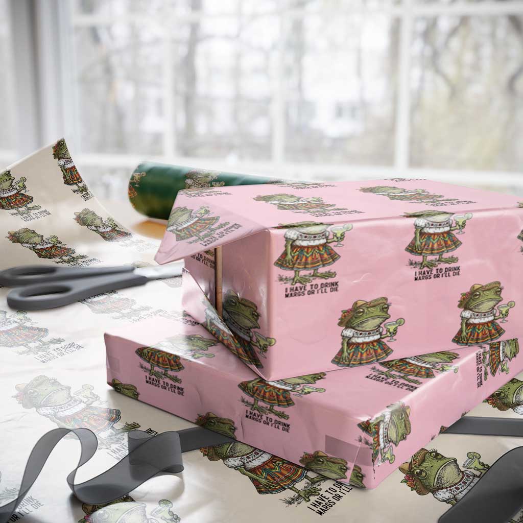 Funny Cinco De Mayo Frog Wrapping Paper Roll I Have To Drink Margs
