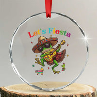 Funny Cinco De Mayo Frog Playing Guitar Crystal Glass Ornament Lets Fiesta