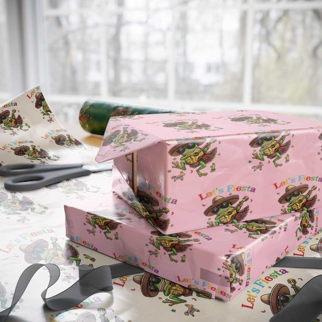 Funny Cinco De Mayo Frog Playing Guitar Wrapping Paper Roll Lets Fiesta