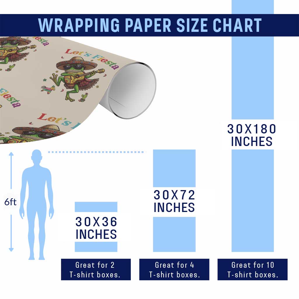 Funny Cinco De Mayo Frog Playing Guitar Wrapping Paper Roll Lets Fiesta