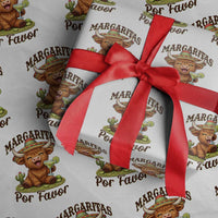 Funny Cinco De Mayo Highland Cow Wrapping Paper Roll Margaritas Por Favor
