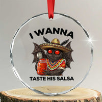 Funny Cinco De Mayo Mothman Crystal Glass Ornament I Wanna Taste His Salsa