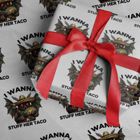 Funny Cinco De Mayo Mothman Wrapping Paper Roll I Wanna Stuff Her Taco