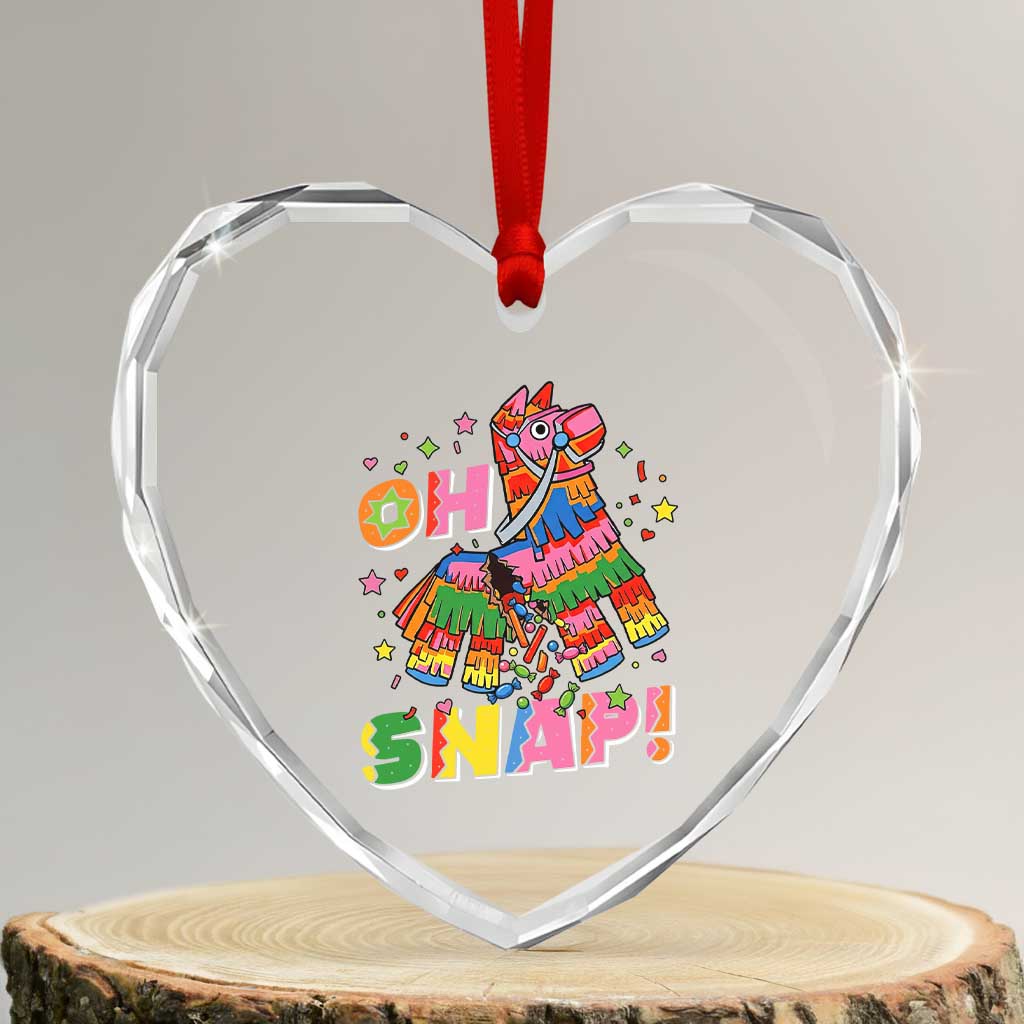Funny Cinco De Mayo Pinata Candy Party Heart Crystal Glass Ornament Oh Snap