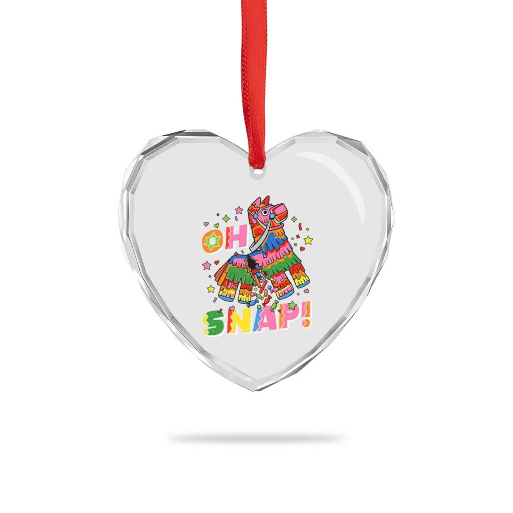 Funny Cinco De Mayo Pinata Candy Party Heart Crystal Glass Ornament Oh Snap