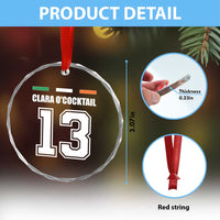 Funny Clara O'cocktail 13 Crystal Glass Ornament Irish Name Ireland Party St. Patricks Day Drinking Pub - Wonder Print Shop