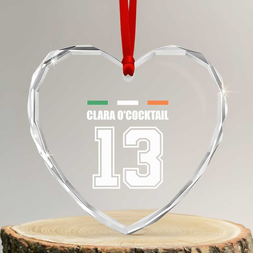 Funny Clara O'cocktail 13 Heart Crystal Glass Ornament Irish Name Ireland Party St. Patricks Day Drinking Pub - Wonder Print Shop