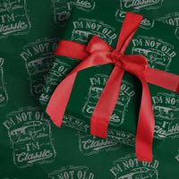 Funny Classic Car Guy Wrapping Paper Roll Vintage I'm Not Old I'm Classic