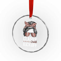 Funny Classy Until Kickoff Crystal Glass Ornament American Football Game Day Messy Bun - Wonder Print Shop