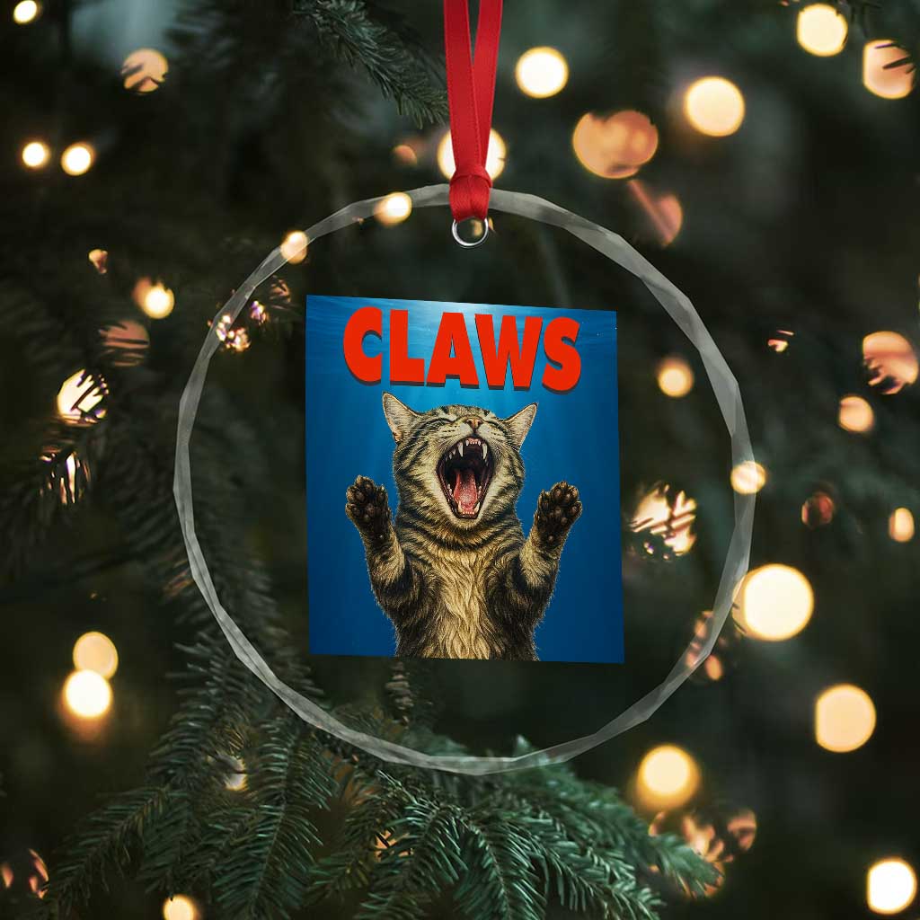 Funny Claws Cat Crystal Glass Ornament Horror Movie Parody TS12
