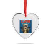 Funny Claws Cat Heart Crystal Glass Ornament Horror Movie Parody - Wonder Print Shop