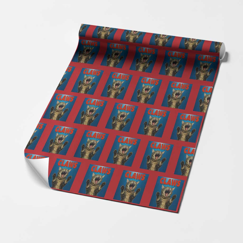 Funny Claws Cat Wrapping Paper Roll Horror Movie Parody - Wonder Print Shop
