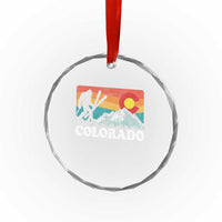 Funny Colorado Skiing Bigfoot Snow Mountain Winter Sport Crystal Glass Ornament - Wonder Print Shop