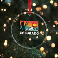 Funny Colorado Skiing Bigfoot Snow Mountain Winter Sport Crystal Glass Ornament - Wonder Print Shop