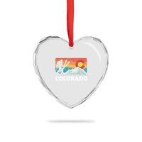 Funny Colorado Skiing Bigfoot Snow Mountain Winter Sport Heart Crystal Glass Ornament - Wonder Print Shop