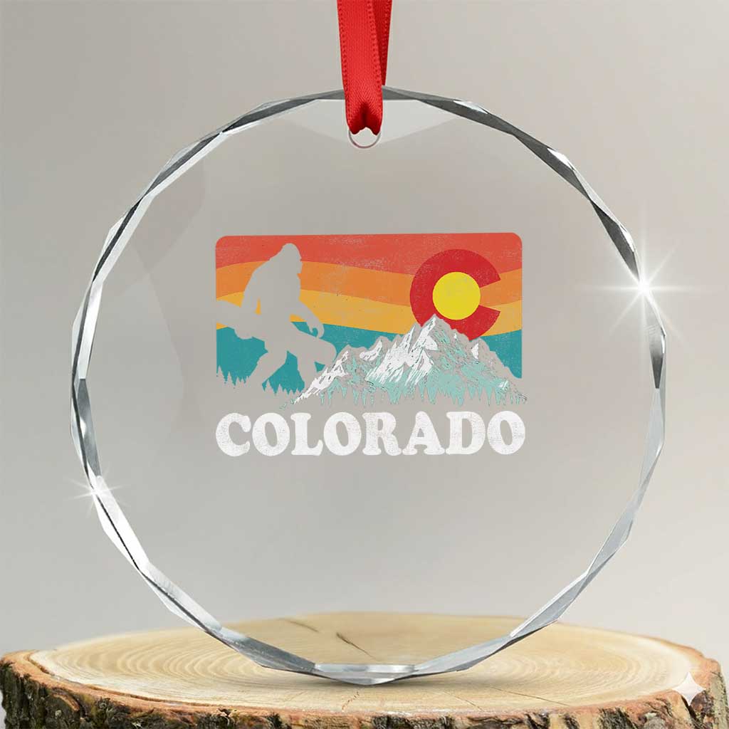 Funny Colorado Snowboarding Bigfoot Mountain Winter Sport Crystal Glass Ornament - Wonder Print Shop