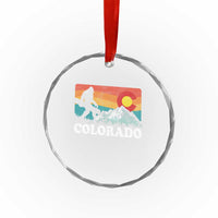 Funny Colorado Snowboarding Bigfoot Mountain Winter Sport Crystal Glass Ornament - Wonder Print Shop