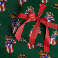 Funny Coqui Frog Puerto Rico Flag Wrapping Paper Roll Puerto Rican Taino Buricua Borinquen