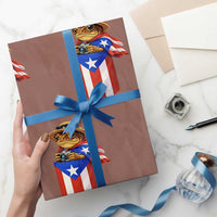 Funny Coqui Frog Puerto Rico Flag Wrapping Paper Roll Puerto Rican Taino Buricua Borinquen