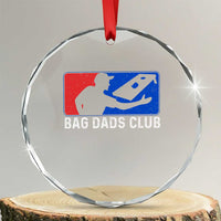 Funny Cornhole Bag Dads Club Crystal Glass Ornament