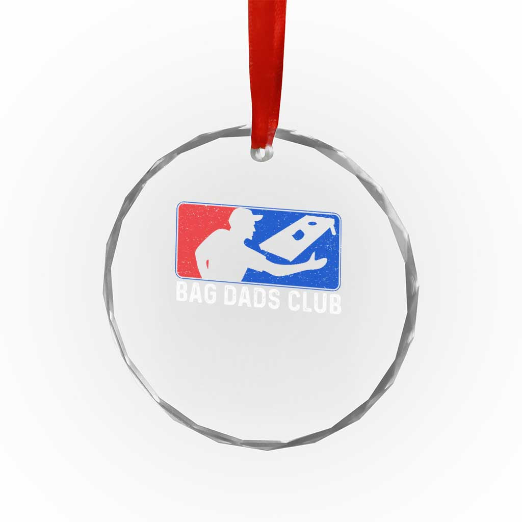 Funny Cornhole Bag Dads Club Crystal Glass Ornament