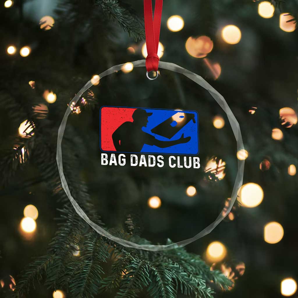 Funny Cornhole Bag Dads Club Crystal Glass Ornament