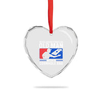 Funny Cornhole Player Heart Crystal Glass Ornament Never Underestimate An Old Man With A Cornhole Bag