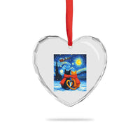 Funny Couples Christmas Heart Crystal Glass Ornament Cats Lover Starry Night - Wonder Print Shop