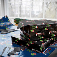 Funny Couples Christmas Wrapping Paper Roll Chest And Nuts Matching Holiday Skeleton Hand - Wonder Print Shop