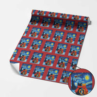 Funny Couples Xmas Wrapping Paper Roll Cats Lover Starry Night - Wonder Print Shop