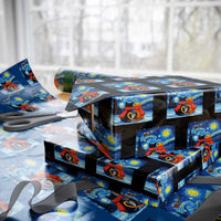 Funny Couples Xmas Wrapping Paper Roll Cats Lover Starry Night - Wonder Print Shop