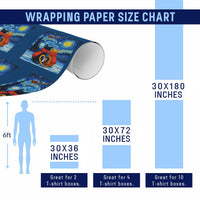 Funny Couples Xmas Wrapping Paper Roll Cats Lover Starry Night - Wonder Print Shop