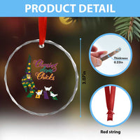 Funny Courir De Mardi Gras Crystal Glass Ornament Chasing Dem Chicks Carnival