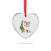 Funny Courir De Mardi Gras Heart Crystal Glass Ornament Chasing Dem Chicks Carnival