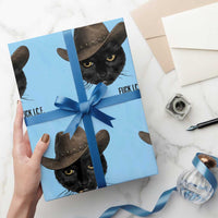 Funny Cowboy Cat Smoking Anti ICE Protest Meme Wrapping Paper Roll