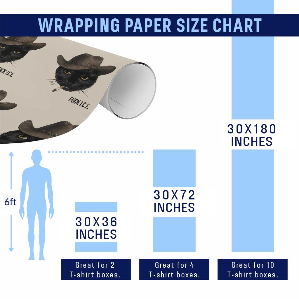 Funny Cowboy Cat Smoking Anti ICE Protest Meme Wrapping Paper Roll