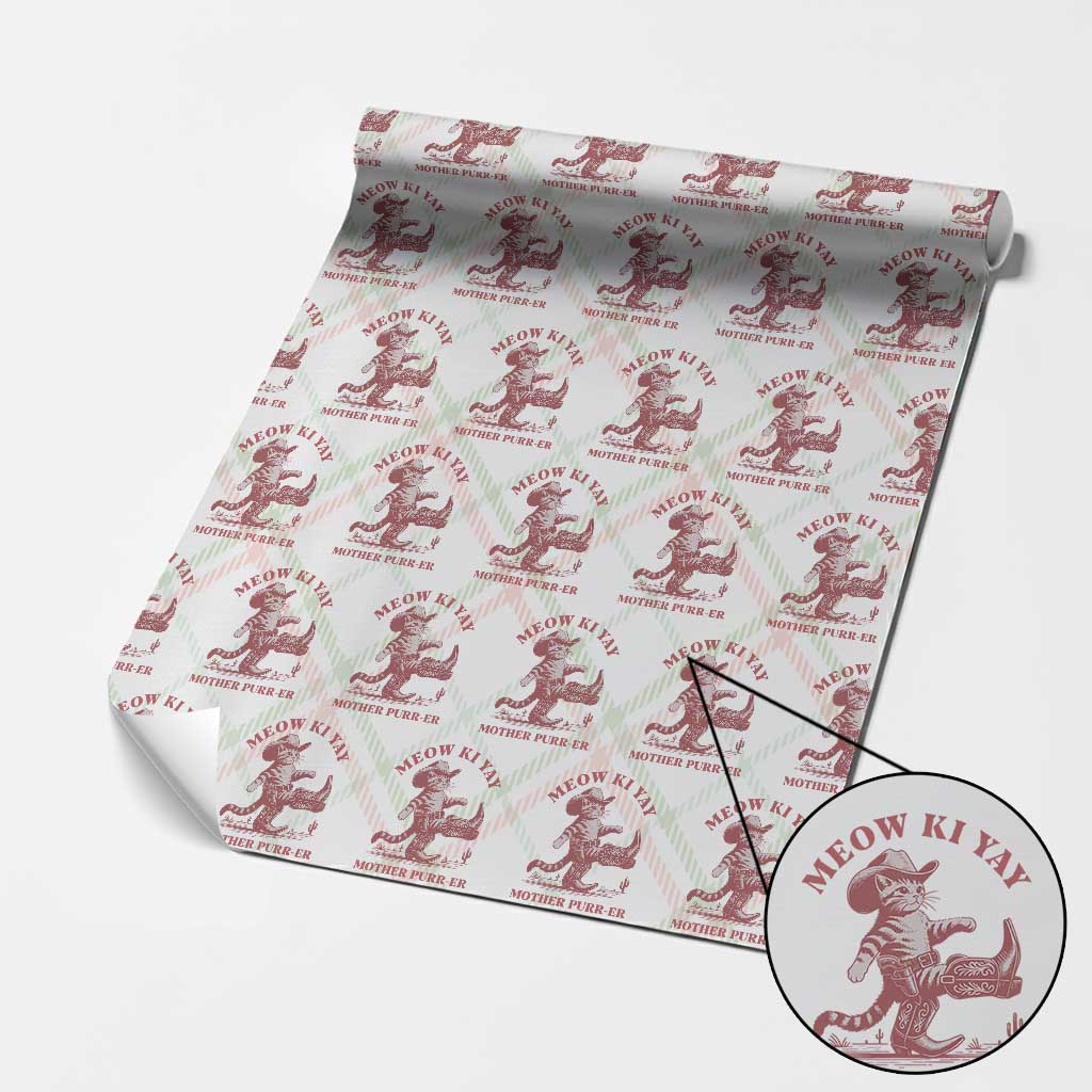 Funny Cowboy Cat Wrapping Paper Roll Western Rodeo Meow Ki Yay Mother Purrer - Wonder Print Shop