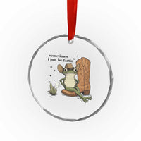 Funny Cowboy Frog Crystal Glass Ornament Sometimes I Just Be Fartin - Wonder Print Shop