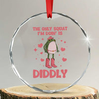 Funny Cowboy Frog Crystal Glass Ornament The Only Squat I'm Doin' Is Diddly - Wonder Print Shop