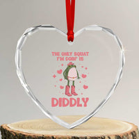 Funny Cowboy Frog Heart Crystal Glass Ornament The Only Squat I'm Doin' Is Diddly - Wonder Print Shop