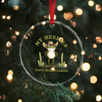Funny Cowboy Frog Meme Crystal Glass Ornament My Heebies Have Been Jeebied
