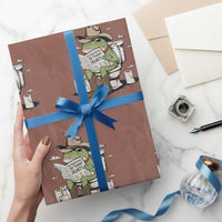 Funny Cowboy Frog Wrapping Paper Roll Not Now Partner My Tummy Hurts - Wonder Print Shop