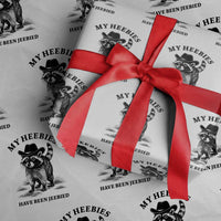 Funny Cowboy Raccoon Meme Wrapping Paper Roll My Heebies Have Been Jeebied