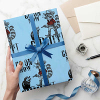 Funny Cowboy Raccoon Opossum Wrapping Paper Roll Go On Now Git - Wonder Print Shop