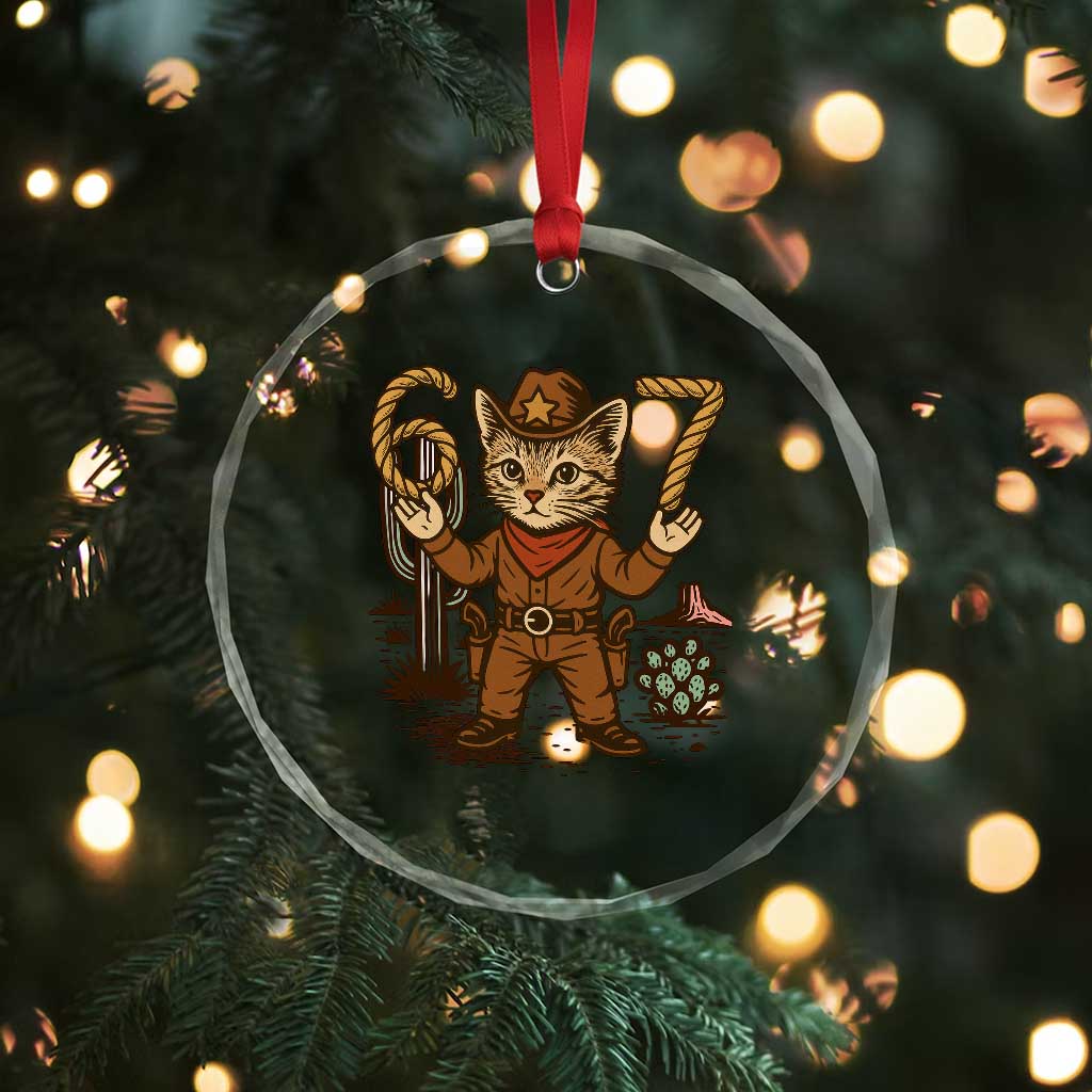 Funny Cowcat Six Seven Meme Crystal Glass Ornament Gen Alpha 67 Trend Gift - Wonder Print Shop