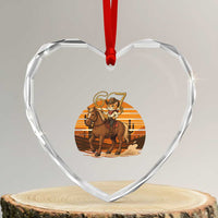 Funny Cowcat Six Seven Meme Heart Crystal Glass Ornament Western 67 Trend Gift - Wonder Print Shop